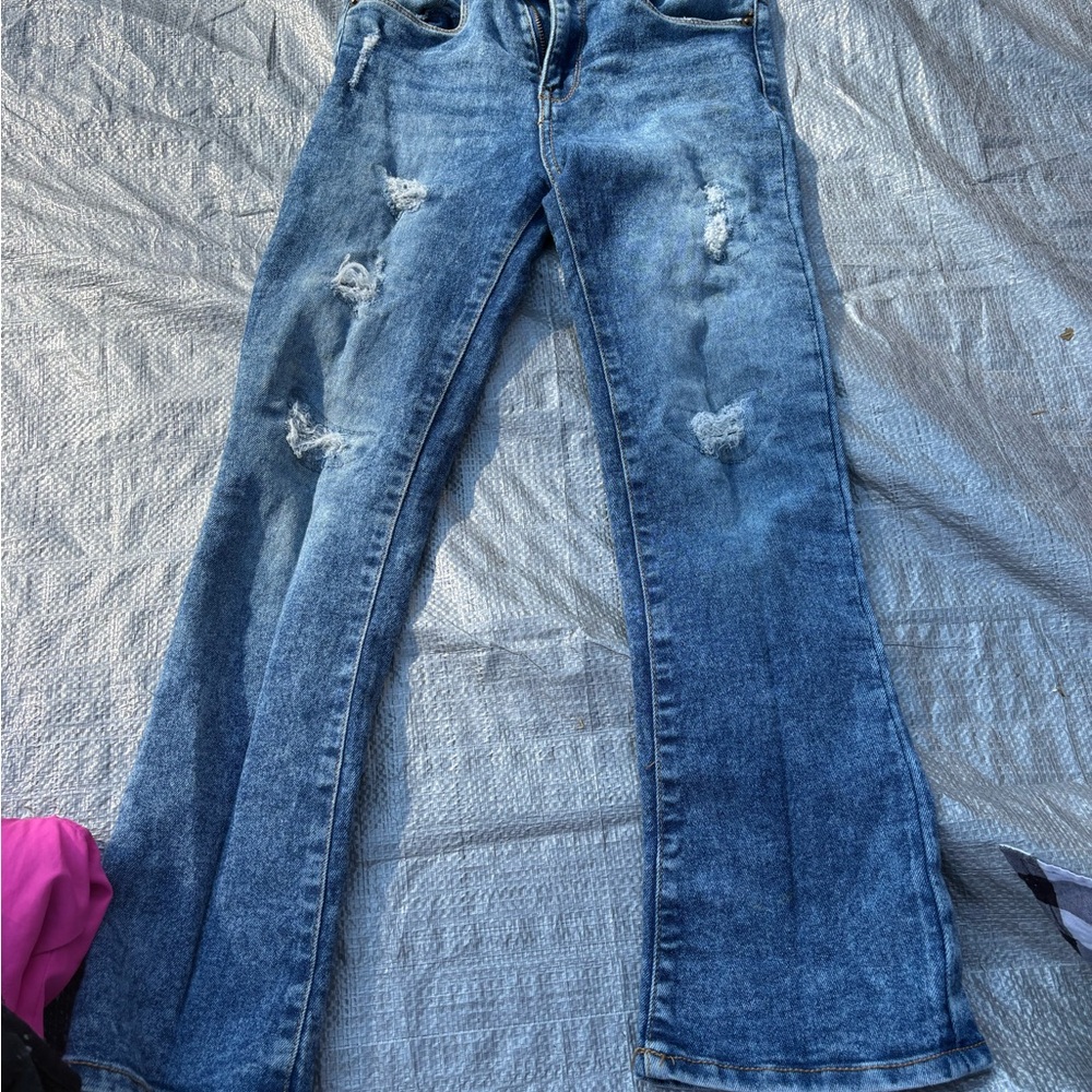 Hudson Jeans Kids Distressed Blue Denim